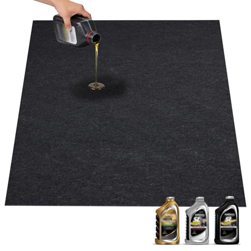 Grefinity Oil Spill Mat 60 x 72 Oil Mat for Driveway Under Car Pad for Garage Floor Protects Against Oil Chemicals & Stains with TPE Anti-Leak Backing Reusable & Washable