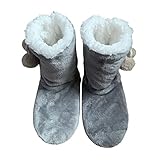 hausstiefel damen schwarz Sohle: Gummi, leicht und bequem zum gehen.