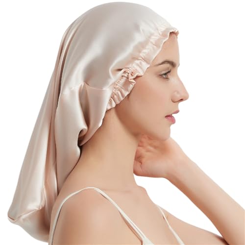 Bonnet de sommeil en soie de 53 cm préservant l'hydratation capillaire