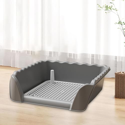 Toilettes pour chien faciles à nettoyer avec support pour tapis absorbants gris - 5