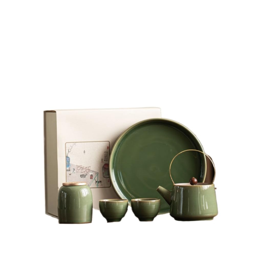 Set da tè di Lusso Leggero da 5 Pezzi, Set da tè in Ceramica per Uso Domestico, Set da tè e piattino