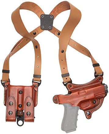 Aker Leather 107 vertical shoulder holster with contoured harness and adjustable shoulder straps