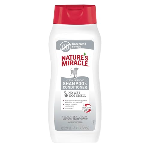 Natures Miracle Hypoallergenic Shampoo & Conditioner for Dogs 16 Oz Unscented