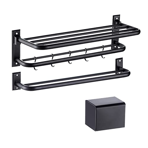 Kit quincaillerie salle de bain noir mat en acier inoxydable avec 6 accessoires essentiels