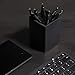 FERNACO Pen and Pencil Holder for Desk - Set of 2 - Silicone Pen Holder is Durable and Long Lasting - Simple and Stylish Desk Organizer - Matte Black