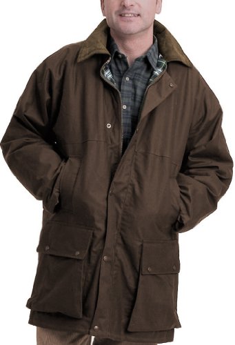 British Quilted Wax Rain Jacket (XXL, Brown)