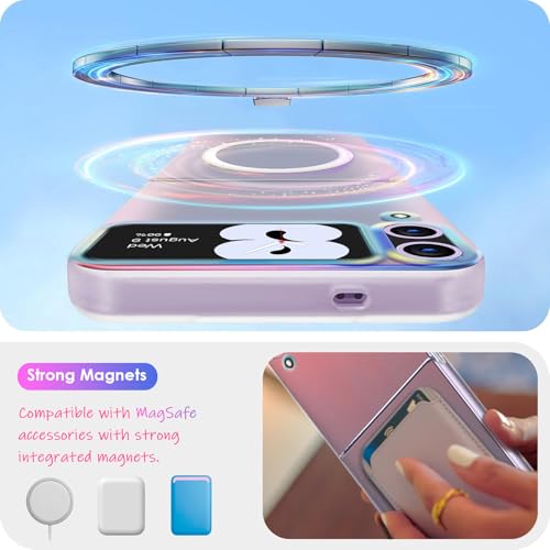Coque Samsung Galaxy S25 compatible Magsafe au design irisé et reflets arc-en-ciel - 3