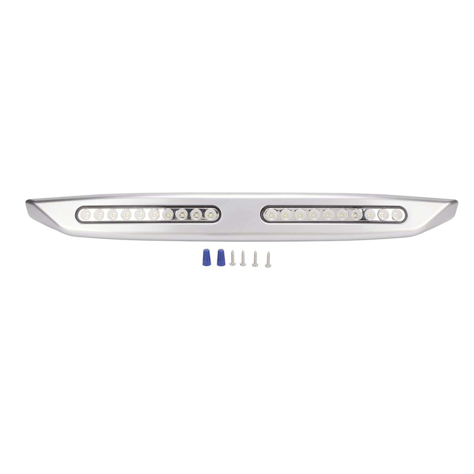 Barra Luminosa per 20 LED Luci per Veranda Ad Alta Luminosità 12V Luci di Utilità Esterne Impermeabili per Yacht (Argento)