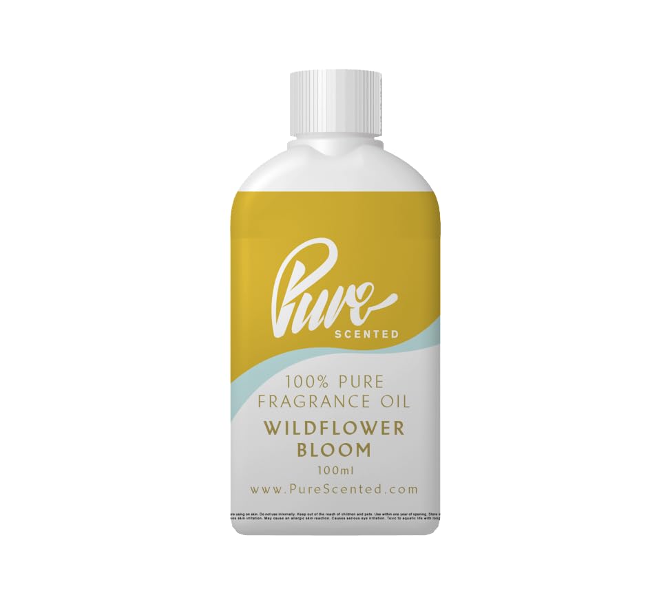 Pure Scented 100ml Fragrance Oil - Vegan & Cruelty-Free, for Candles, Soaps, Slime, Diffusers, Cosmetics, Wax Melts & DIY Crafts (1 x 100ml, Wild Flower Bloom)