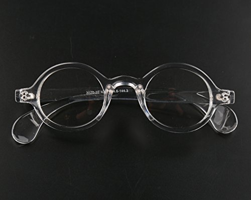 Beison Small Round Eyeglasses Plain Glasses Frame Clear Lens 42Mm (Clear, Clear) #TOP2