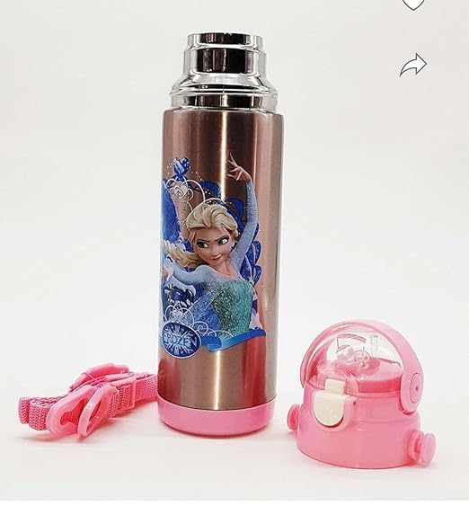 Image of 3D Cartoon Printed Double Layer Stainless Steel Sipper| Water Bottle for Boys & Girls| School, College & Tuition Drinkinware Cups for Children & Adult (Frozzen 2)