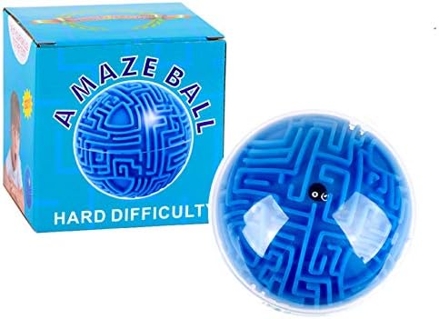 Mini 3D Magic Maze Puzzle Ball Cube Game Globe Sphere Bulk Labyrinth Toys Brain Teaser Game Learning Education Puzzle Toys Gifts (Hard Difficulty)