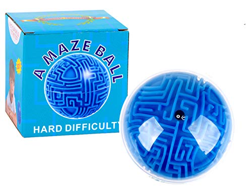 Mini 3D Magic Maze Puzzle Ball Cube Game Globe Sphere Bulk Labyrinth Toys Brain Teaser Game Learning Education Puzzle Toys Gifts (Hard Difficulty) #TOP18