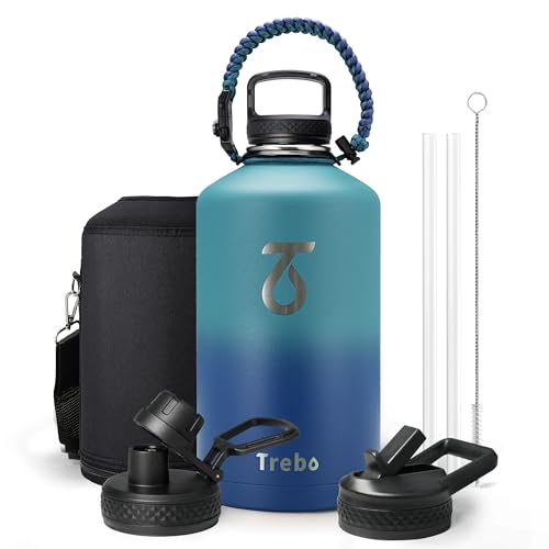 Trebo 1-Gallon Insulated Water Bottle with Straw