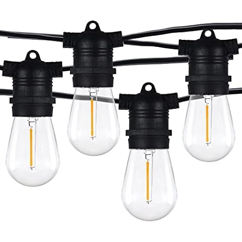 50FT S14 Garden Outdoor LED String Light,IP65 Waterproof Patio LED Festoon String Light,15+3 1W 2700K LED Bulbs Decorative String Lighting for Indoor/Outdoor Home Garden Terrace Party Cafe Wedding Cover