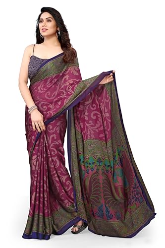 Image of MIRCHI FASHION Saree for Woman Chiffon Kalamkari Design | Professional Office Wear Lightweight Sari for All-Day Comfort with Blouse (Available in 15 Colors)