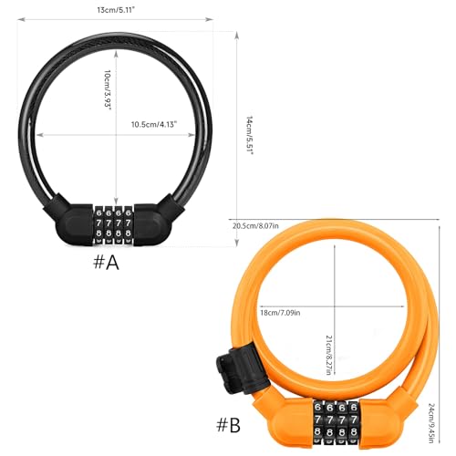 Candado de Cuerda para Bicicleta 4 Dígitos miniatura 2