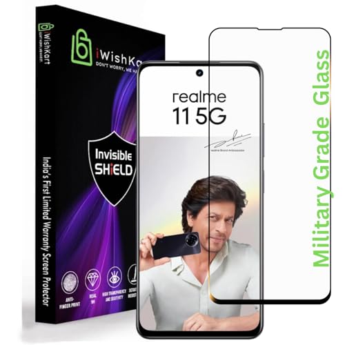 Image of compatible with Realme 11 5G Smartphone Tempered Glass [60Days Warranty] Screen Protector Guard Full Edge To Edge 9H Full Glue Fhd With Easy Installation Kit | realme11