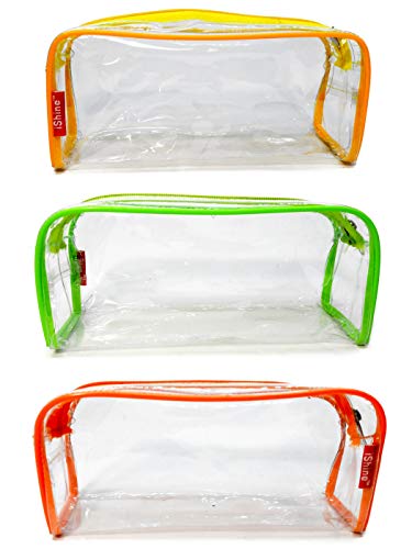 Image of iShine Multipurpose Travel Morning Zipper Pouch for Men and Women Transparent Medium (Pack of 3, Assorted)