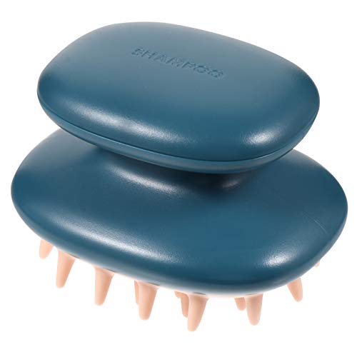 CALLARON Brosse de Massage pour Shampooing Brosse Scalp Exfoliante Silicone Profond Bleu Masseur Capillaire pour Cheveux Humides et Secs Confort et Ergonomie Optimisés