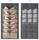 Durable Hanging Closet Organizer for Underwear Double Sided with Mesh Pockets,Space Saving Storage...