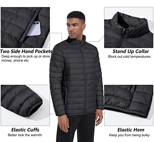 Magcomsen Puffer Jacket Men Packable Down Jacket Lightweight Winter Coats Waterproof Insulated Jacket Black M thumb #4