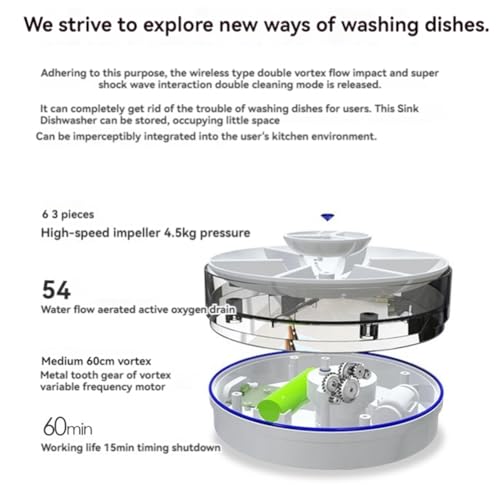 Lave-vaisselle à ultrasons compact pour nettoyer vaisselle et légumes