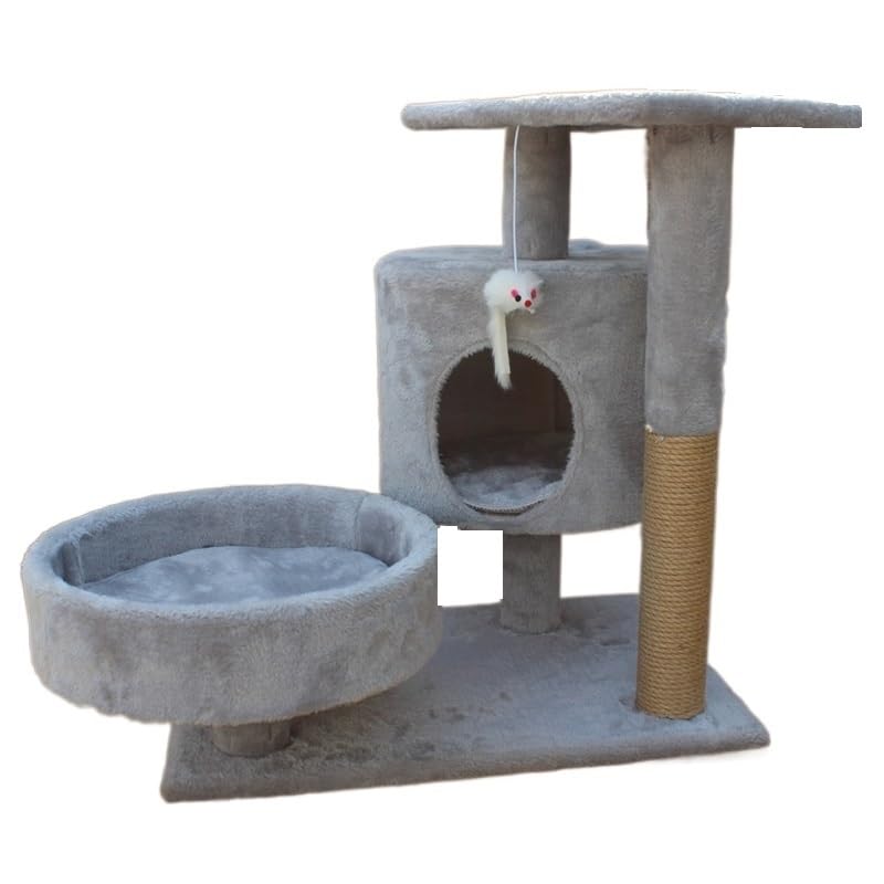 Arbre à chat avec arbre à gratter et jouet d'escalade en hauteur pour petits espaces