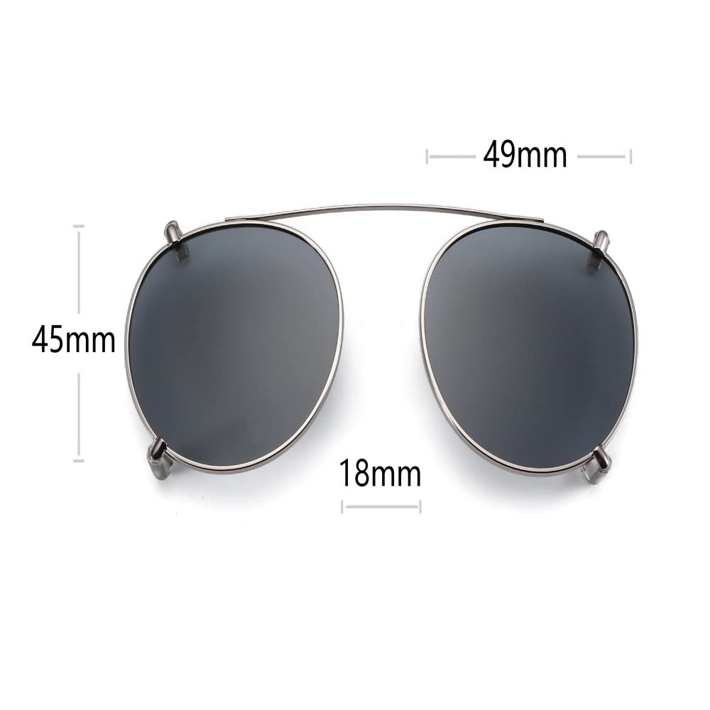 Retro Doppia Lente Flip Up Clip su Occhiali da Sole Stile Steampunk Uomo Donna Cerchio Occhiali Anti Luce Blu Clip Polarizzanti, VERDE CHIARO, GD CLIP, Come Immagine