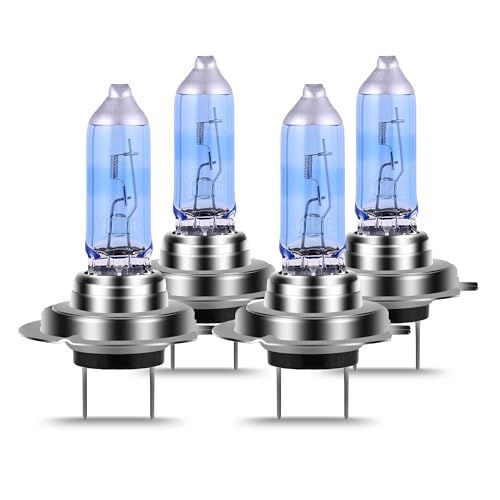 Image of H7 Headlight Bulb Halogen Headlight Bulb 5000K Super White Light Long Life Replacement PX26D 12V /55W (H7, 4 Pack)