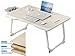 Price comparison product image 666 Bed table desk Portable Laptop Tray Stand Breakfast for Computer Mobile Workstation Folding Bables (black 62cmx42cm) (oka)