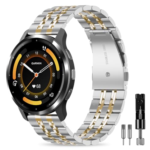 Oanux 18mm ���^���u���X���b�g Garmin Venu 3S �E�H�b�`�o���h/Venu 2S/Vivoactive 4S/Vivomove 3S/Venu 4 41mm�ɑΉ� �N�C�b�N�����[�X�X�e�����X�X�`�[�����X�g�o���h�X�g���b�v Foreru