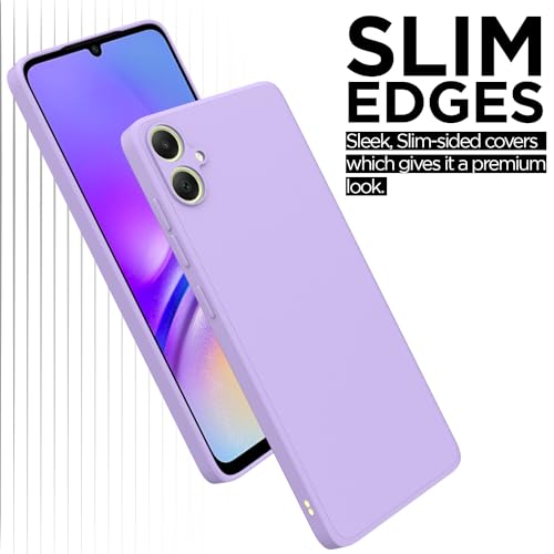 Image of Outlouders Back Cover for Samsung Galaxy A05 | Camera Protection | Durable Soft Matte Silicone Bumper Case (Purple)