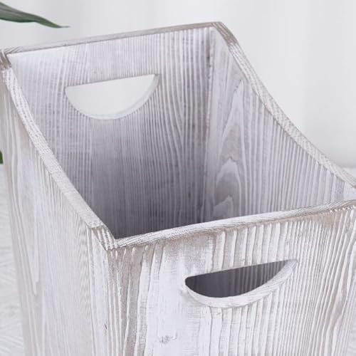 Bote de basura de madera rectangular para oficina, dormitorio y espacios estrechos 5