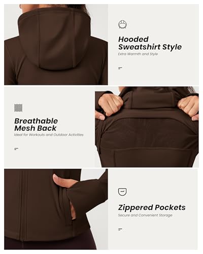 QUEENIEKE Hooded Workout Jacket for Women - Zip Up Athletic Running BBL Jacket Croped Tops4