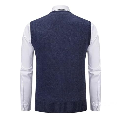 Bollrllr 2024 Winter Men's Warm Knitted Large Size Cardigan Sweater Vest Business Casual Sleeveless Vest4
