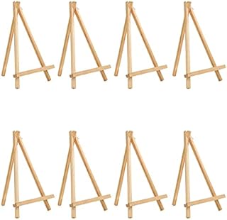 Belle Vous Wooden Tabletop Art Display Easel (8 Pack) - 30cm/12 Inches - Small Natural Pine Wood Tripods for Displaying Canvas Paintings, Kids Arts & Crafts and Frames