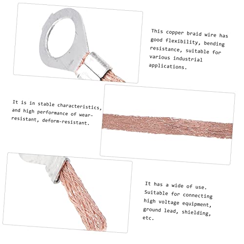 FUOYLOO 100 Unidades Correia De Aterramento Trançada De Cobre Terra De Cobre Fio De Cobre Trançado H