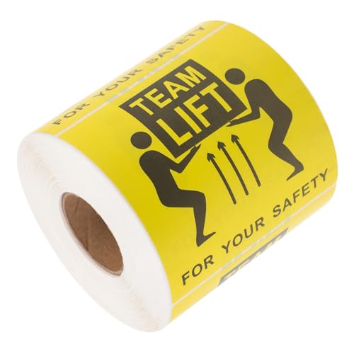 BUGUUYO 1 Roll Overweight Sticker Nail Sticker Tag Labels Caution Heavy Label Team Lift Heavy Package Label Heavy Team Lift Label Team Lift Shipping Label Elevator Label Sticker Stickers