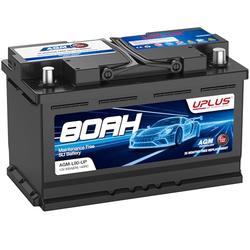 UPLUS Autobatterie AGM-L80-UP 800A(EN) CCA 80Ah AGM für Fahrzeuge mit Start-Stopp-Automatik