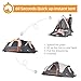 Camping Tent for Family,Hiking & Traveling,Instant Pop Up Tent Waterproof Easy and Quick Setup Camping Tent with Rainfly, Carry Bag, Fits 3 to 5 Persons and Sets Up in One Minute(Grey)