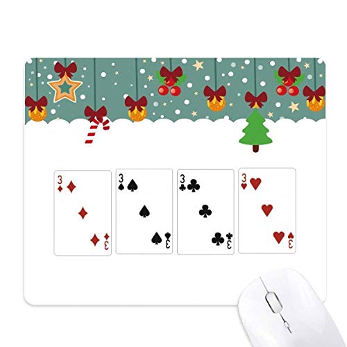 Tapis de souris en caoutchouc motif club de diamant 3 cœurs finition premium