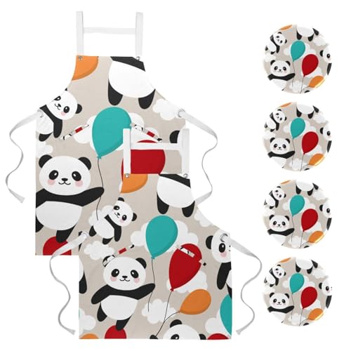 Tablier de cuisine pour nettoyage restaurant bistrot motif panda