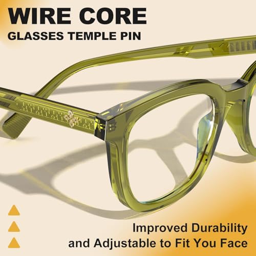 Image of VISOONE Square TR90 Lightweight Anti Glare UV400 Gaming Computer Glasses | 99% Digital Screen Filter Non-Prescription Clear Lens Oversized Frame Trendy Fashion Blue Light Blocking Women Men NOE