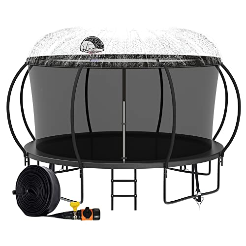 Homata Tranpoline For Kids Adults, 1500 Lbs Weight Capacity 12Ft No Gap Design Recreational Tranpoline With Basketball Hoop, Fully Galvanized Anti-Rust Coating - Astm Approved #TOP1