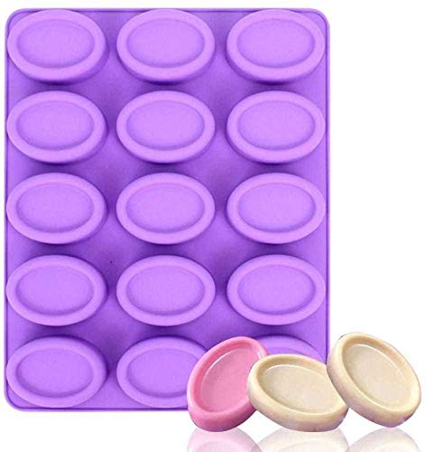 15 Cavity Oval Silicone Handmade Flexible Cake Mold Chocolate Mold 3D DIY Soap Mold for Soap Making-image-31