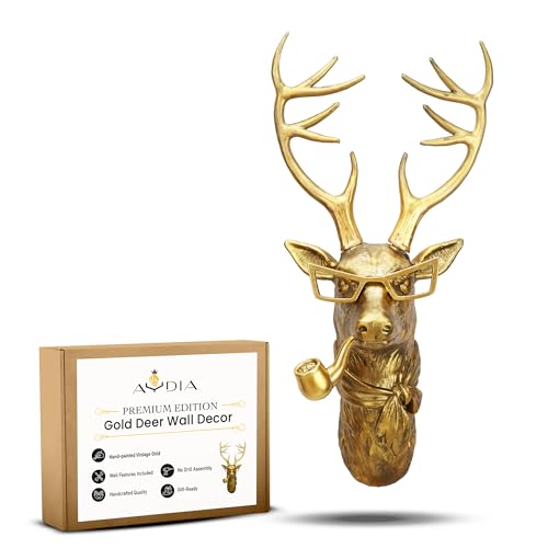 AYDIA Gold Deer Head Wall Decor