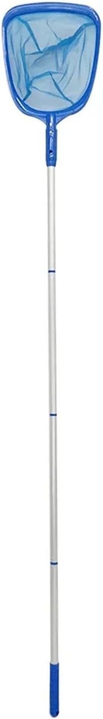 Telescopic Swimming Pool Leaf Skimmer Net, Detachable Durable Multifunctional Debris Cleaning Tool Accessories for Pool Spa Pond(Fishing Barrel Rod)