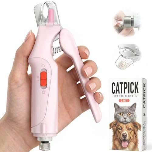 Image of CATPICK 2-in-1 Cat Nail Clippers & Dog Nail Clippers Trimmers for Large Medium Small Dogs Cats Claw Trimmer Quick Sensor and Safety Guard USB Rechargeable with 2 LED Lights Dogs Nail Trimmer