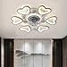 Ventiladores de Dormitorio de 60 cm con Luces de Techo Ventilador silencioso de 3 velocidades con Control Remoto Luces de Techo LED Regulables con Temporizador 80 W * 2 para Sala de Estar Comedor Ilu